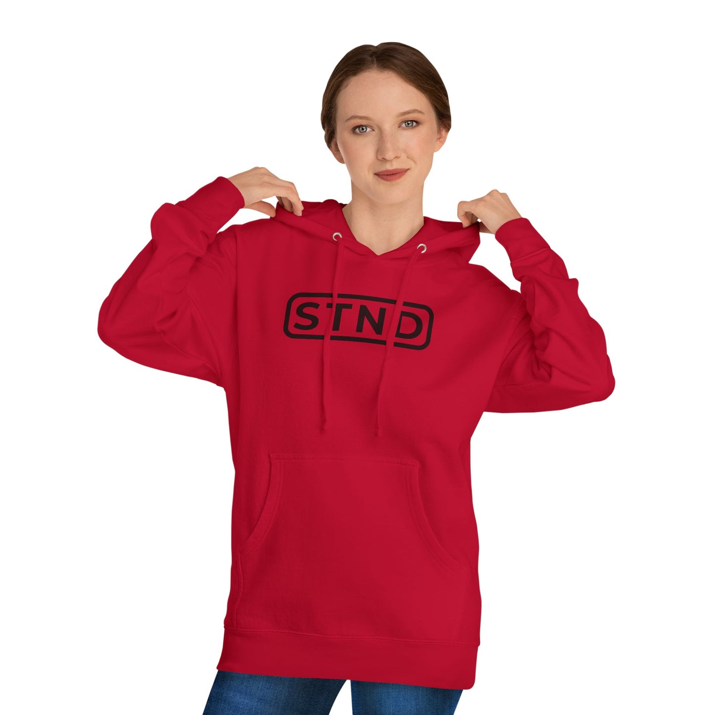 STND Essential Logo Hoodie — Midweight Fleece Pullover | Everyday Comfort, Strength Through Struggle