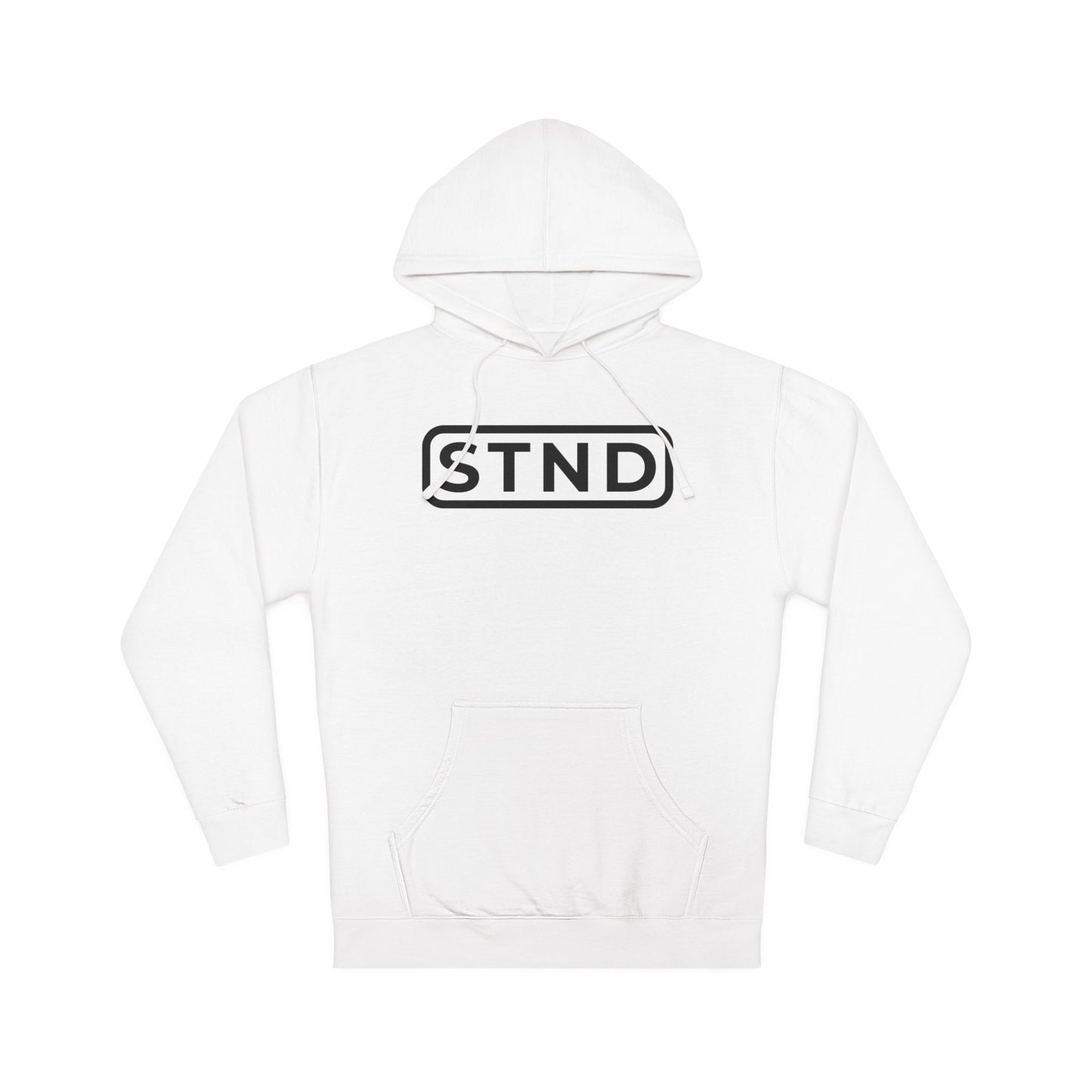 STND Essential Logo Hoodie — Midweight Fleece Pullover | Everyday Comfort, Strength Through Struggle