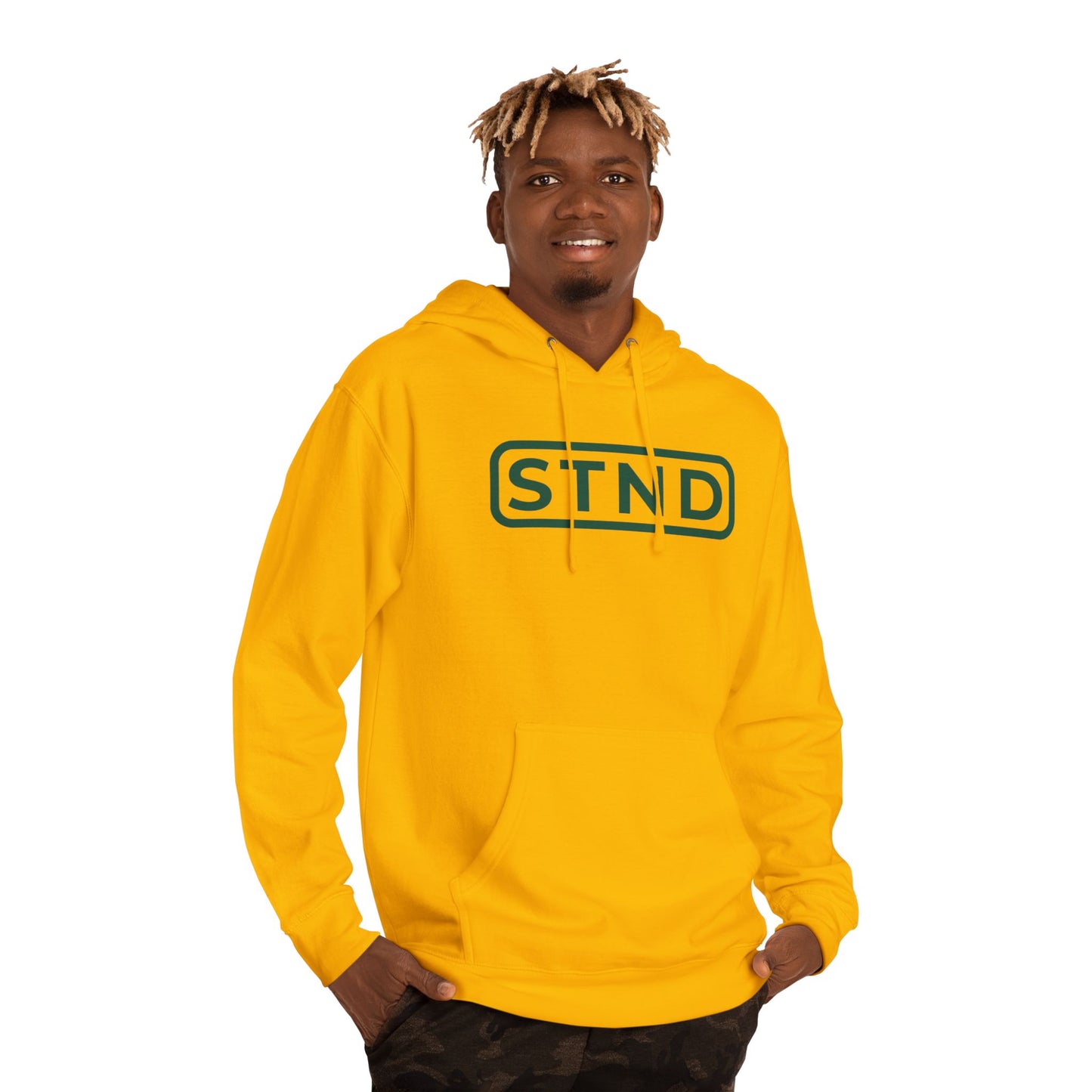 STND Essential Logo Hoodie — Midweight Fleece Pullover | Everyday Comfort, Strength Through Struggle