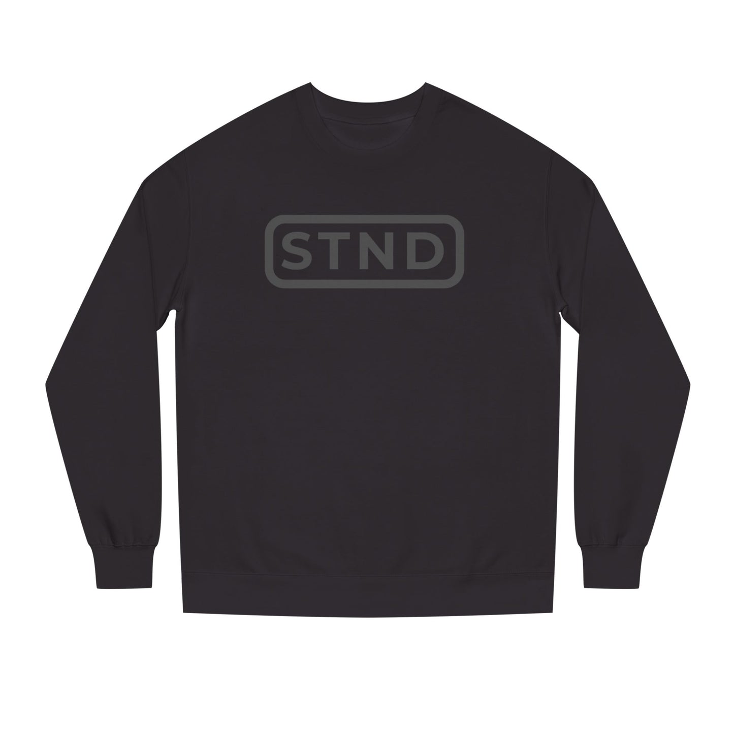 STND Premium Unisex Crewneck Sweatshirt (Black) – Strength Through Struggle, Comfortable Everyday Wear, Inspirational Gift for Men & Women