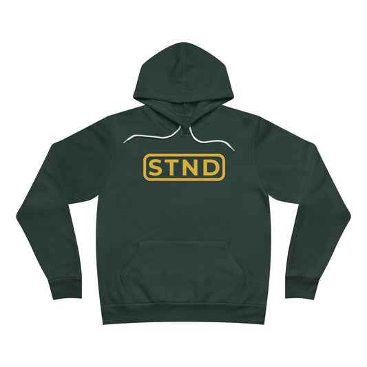 STND Premium Hoodie – Forest Green with Gold Print | North Dakota Pride