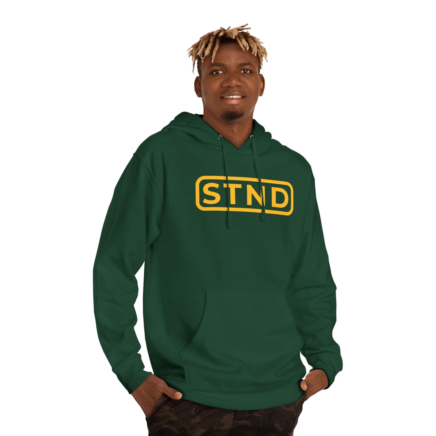 STND Essential Logo Hoodie — Midweight Fleece Pullover | Everyday Comfort, Strength Through Struggle