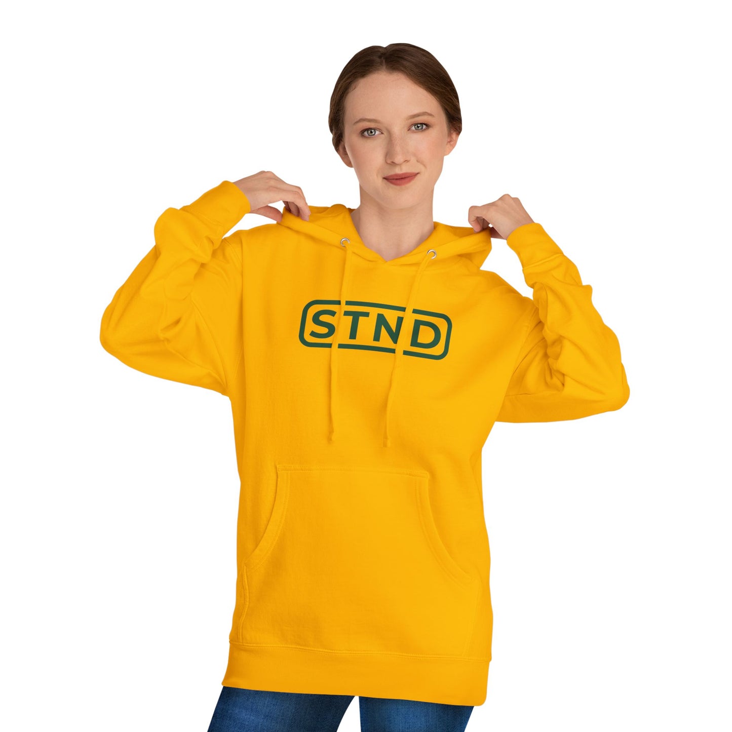 STND Essential Logo Hoodie — Midweight Fleece Pullover | Everyday Comfort, Strength Through Struggle