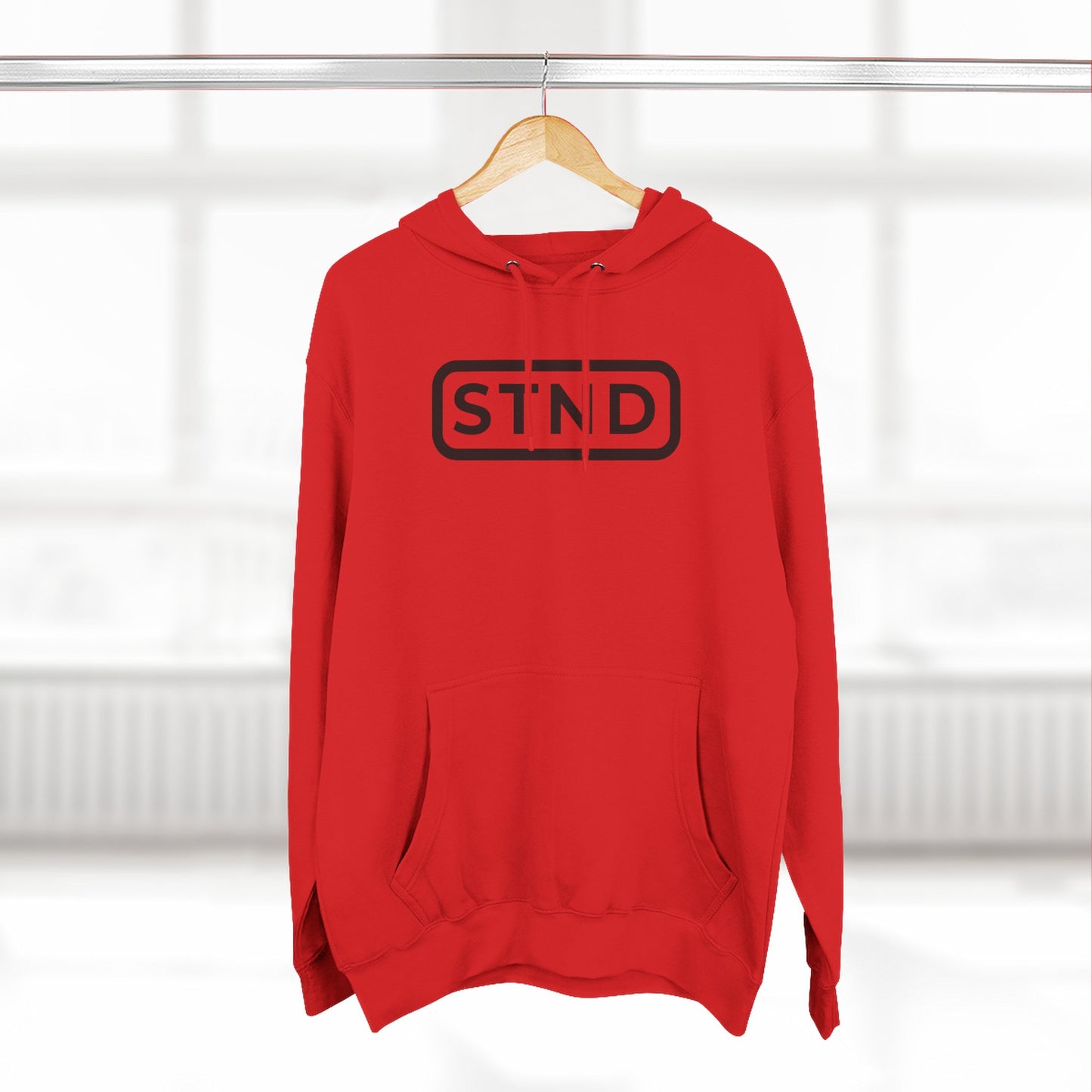 STND (Red/White) Premium Fleece Unisex Hoodie – Comfort, Style, and Strength
