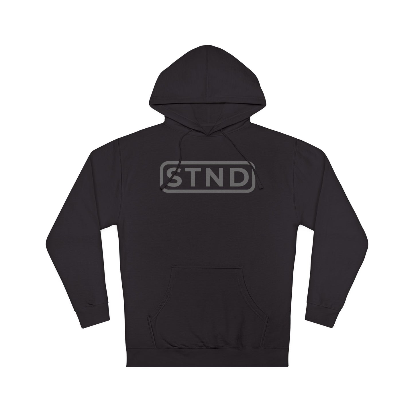 STND Essential Logo Hoodie — Midweight Fleece Pullover | Everyday Comfort, Strength Through Struggle